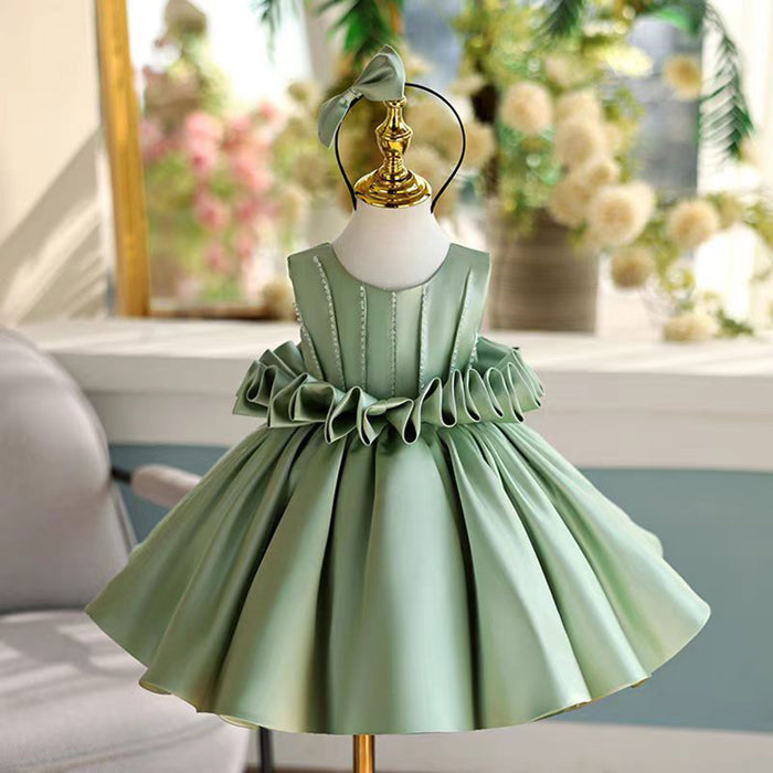 Pink Girl Dress for Kids Wedding Birthday Party Princess Gown J460