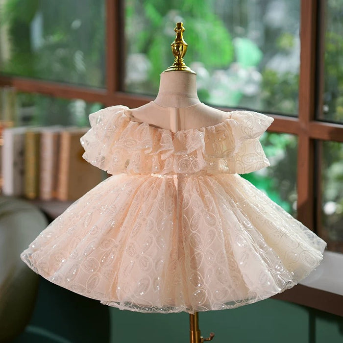 Pink Girl Dress Ruffled Toddler 1st Birthday Party J425