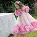 Pink Girl Princess Dress for kids Birthday Party J141
