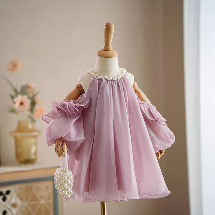 Pink Princess Baby Girl Dress Tulle for Kids 1st Birthday Party J775