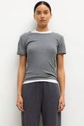 Pointelle Slim Fit Tee - Granite