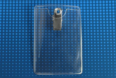 Premium Vertical Badge Holder with Clip - Credit Card Size - 504-N, Qty = 100