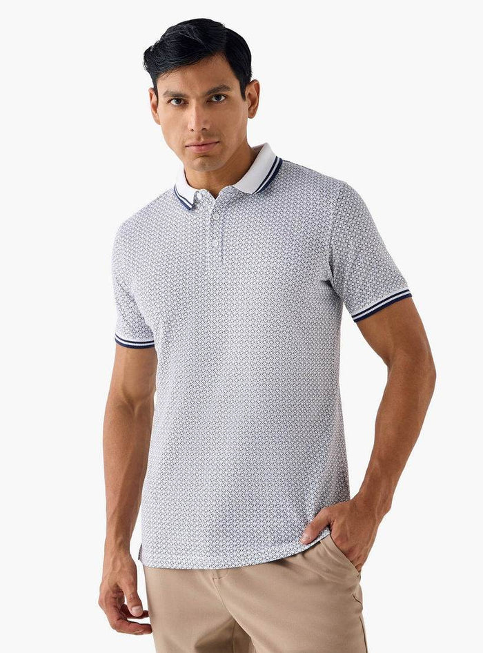 Men’s Printed Polo T-Shirt Front View Dubai - 603