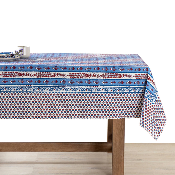 Provence Avignon Red & Blue Tablecloth: 71" x 71"