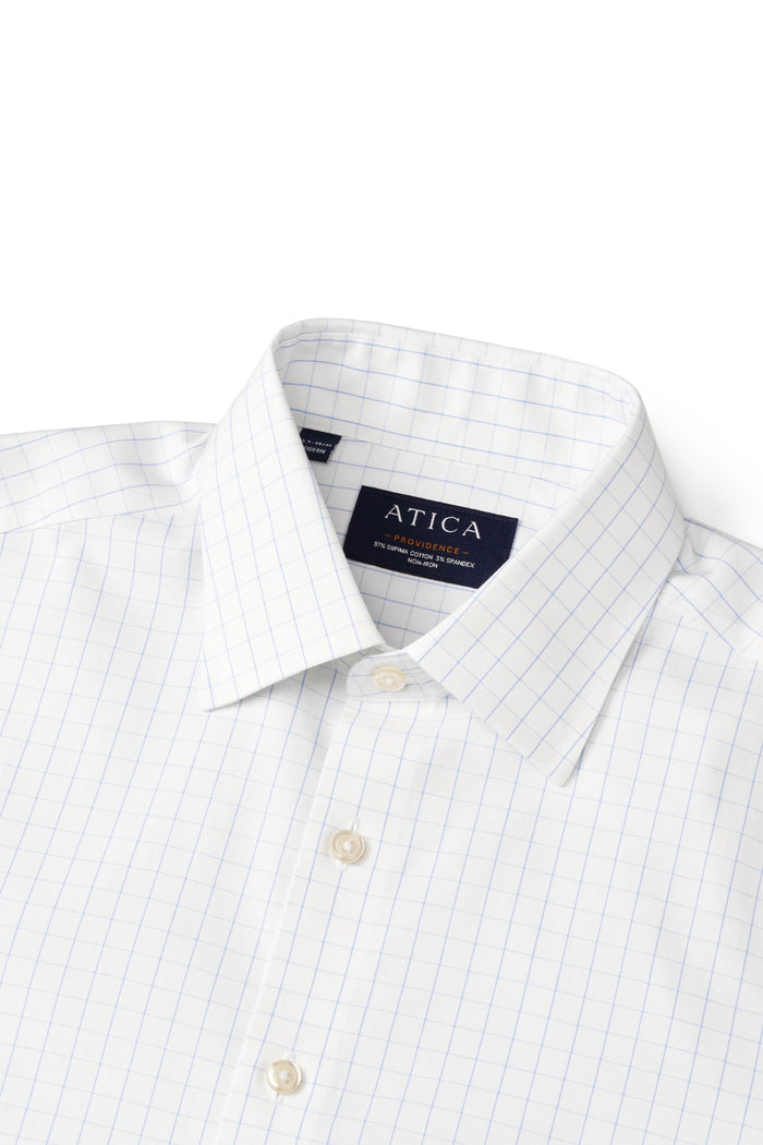 Providence Light Blue Windowpane Shirt - Atica Man