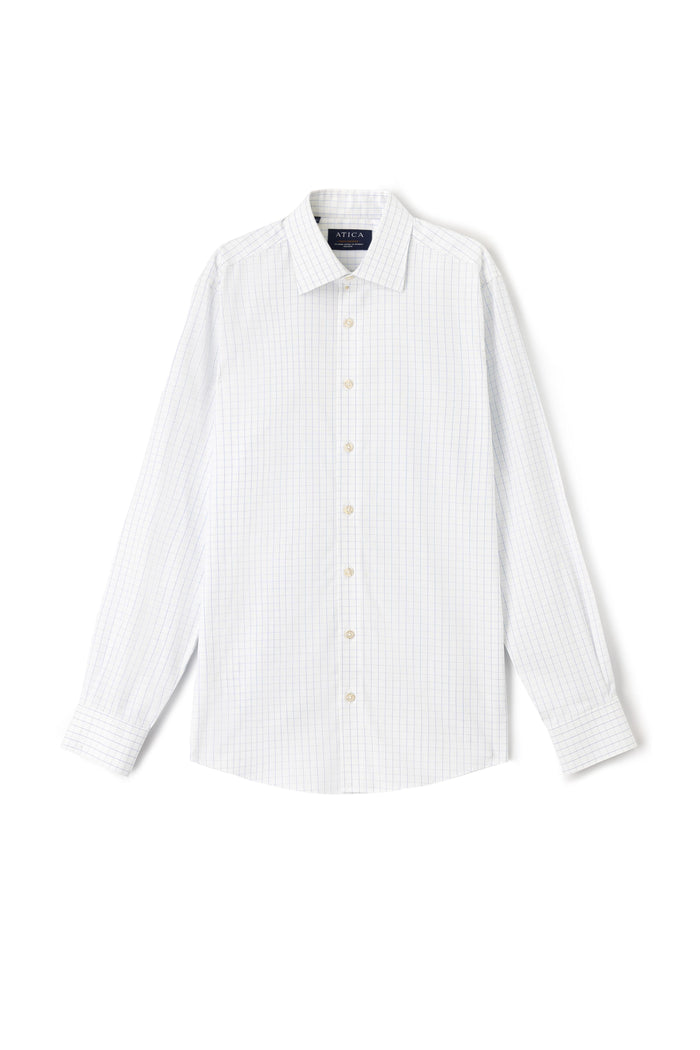 Providence Light Blue Windowpane Shirt - Atica Man