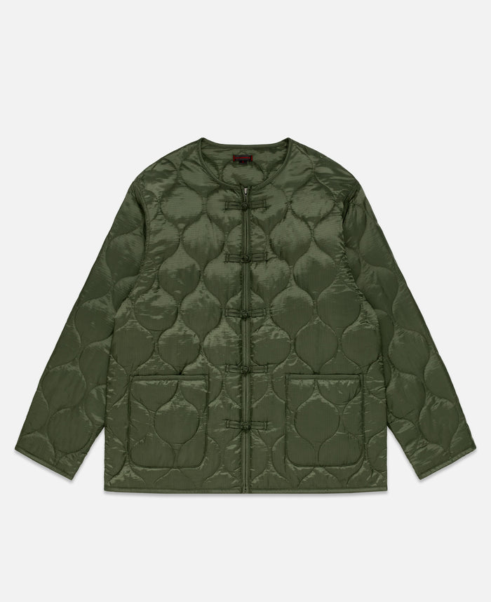 Quilted Chinese Jacket (Olive)