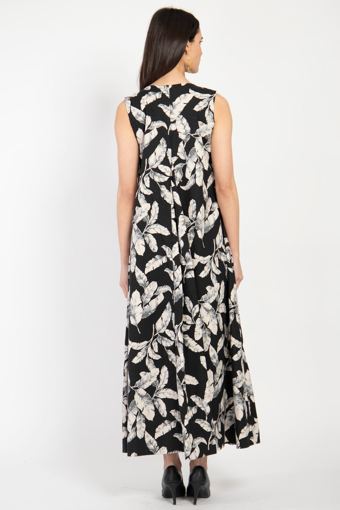 Rakia Cotton Leaves Canvas Dress