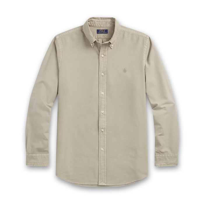 Ralph Lauren - Custom Fit Mineral-Dyed Oxford Shirt in Olive - Nigel Clare