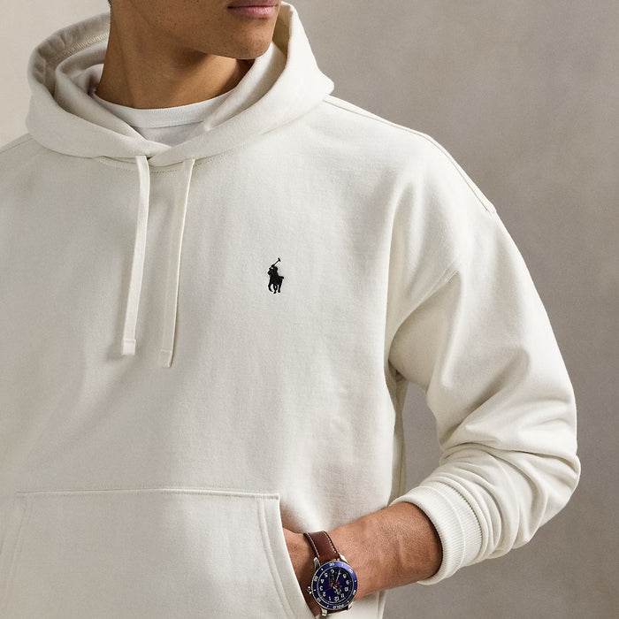 Ralph Lauren - Relaxed Fit Logo Fleece Hoodie in Off White - Nigel Clare