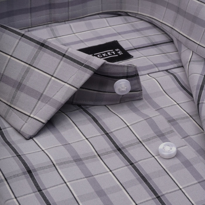 RAMADELLE GREY CHECKS - Durins Placket