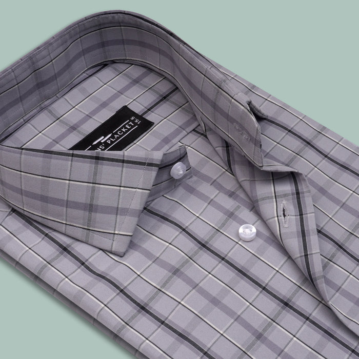 RAMADELLE GREY CHECKS - Durins Placket