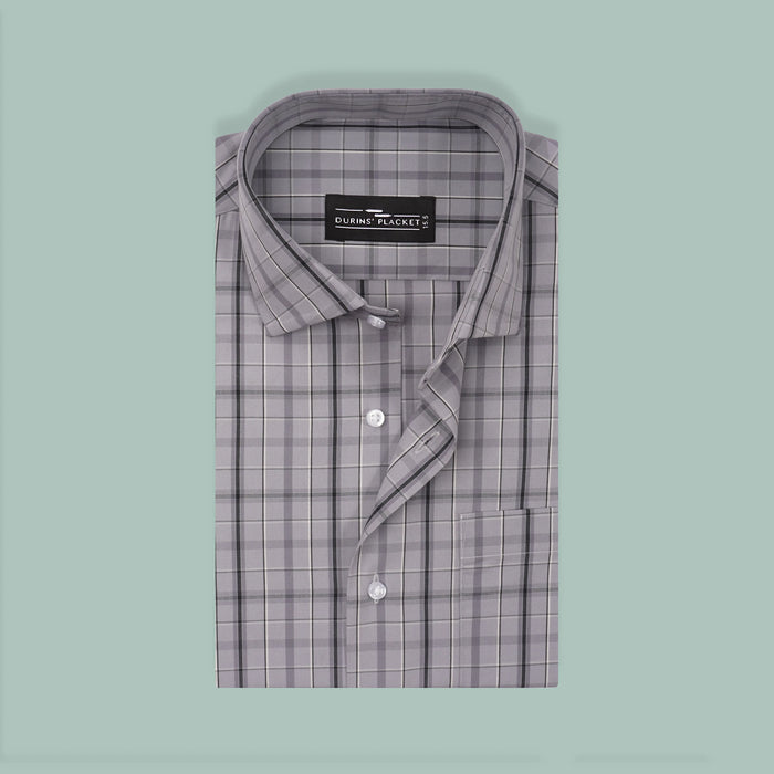 RAMADELLE GREY CHECKS - Durins Placket