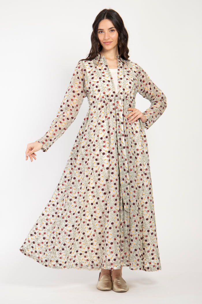 Rayan Cotton Embroidered Polka Floral Set