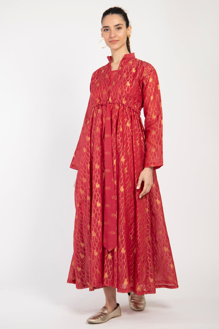 Rayan Silk Regal Red & Gold Set