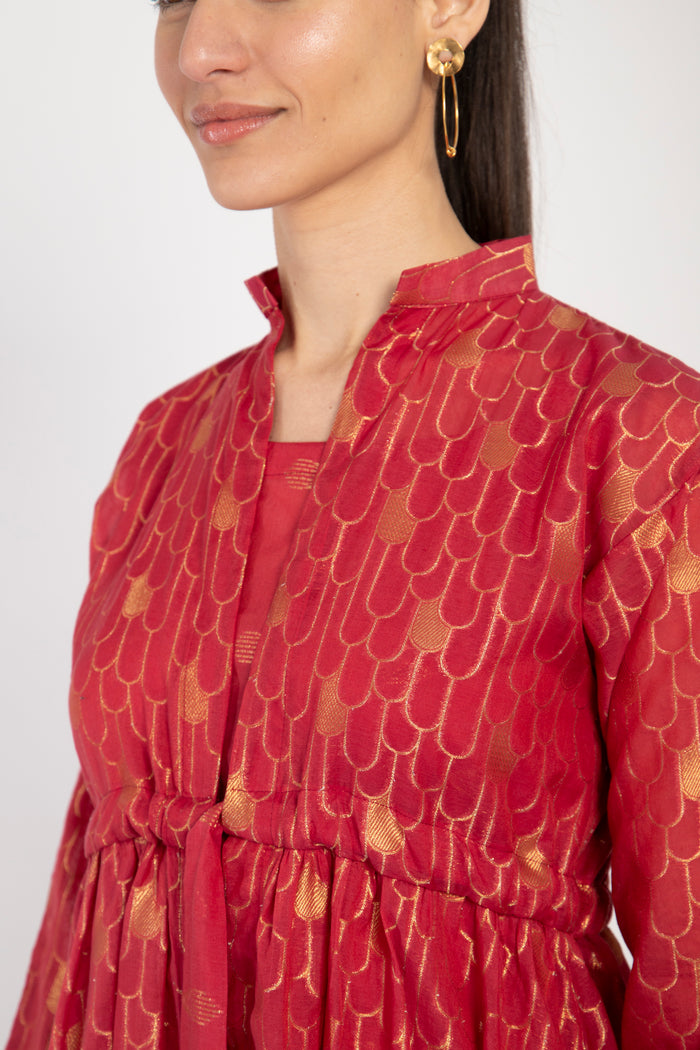 Rayan Silk Regal Red & Gold Set