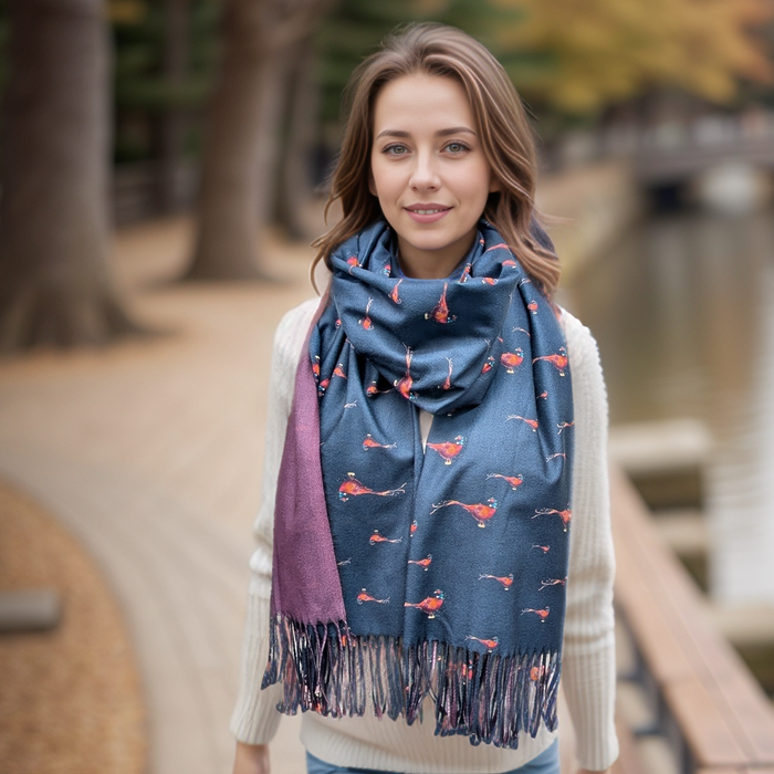 Regal Pheasant Pashmina Style Scarf (70x180cm) - Exclusive Design