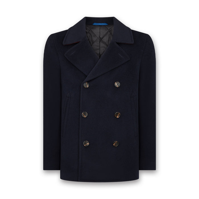 Remus - Oliver Tailored Wool Overcoat in Navy - Nigel Clare