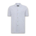 Remus - Parker Tapered SS Print Shirt in Light Blue - Nigel Clare