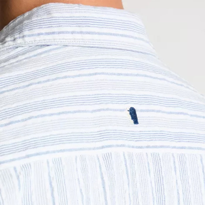 Remus - Parker Tapered SS Print Shirt in Light Blue - Nigel Clare