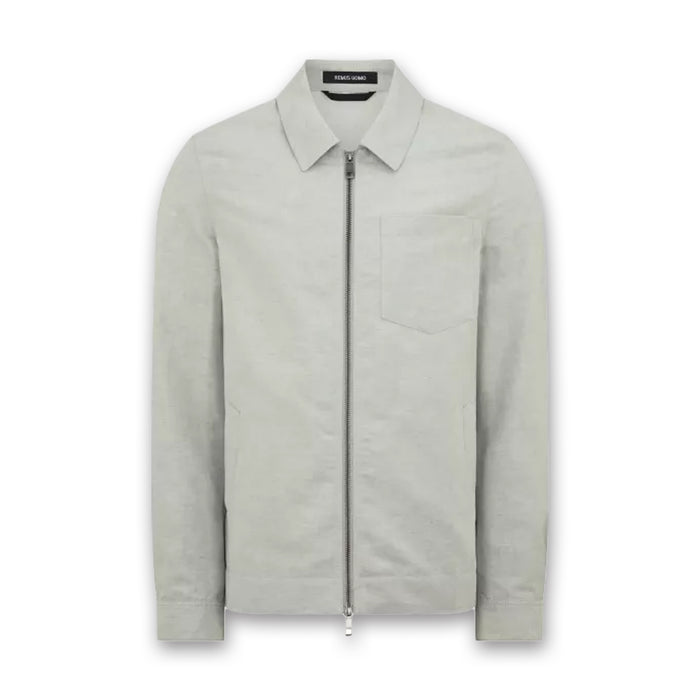 Remus - Regular Fit Two-Way Zip Overshirt in Grey - Nigel Clare