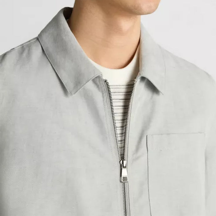 Remus - Regular Fit Two-Way Zip Overshirt in Grey - Nigel Clare