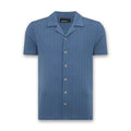 Remus - Relaxed Fit Cuban Collar Shirt in Blue - Nigel Clare
