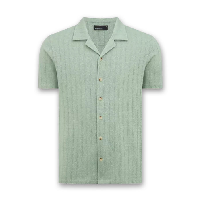 Remus - Relaxed Fit Cuban Collar Shirt in Green - Nigel Clare
