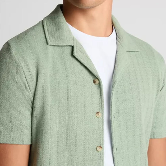 Remus - Relaxed Fit Cuban Collar Shirt in Green - Nigel Clare