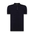 Remus - Slim Fit Knitted Polo in Navy - Nigel Clare