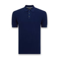 Remus - Slim Fit Micro Braid Polo in Navy - Nigel Clare
