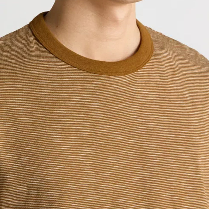 Remus - Tapered Fit Cotton-Linen T-Shirt in Brown - Nigel Clare