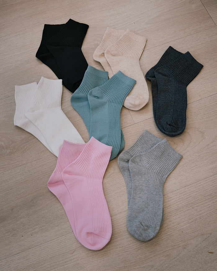 Ribbed Crew Socks - 7 Options Zenana