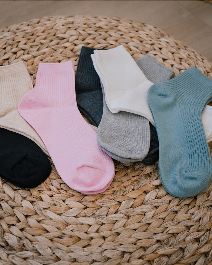 Ribbed Crew Socks - 7 Options Zenana
