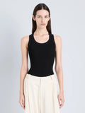 Roberts Tank in Matte Viscose Rib - Black