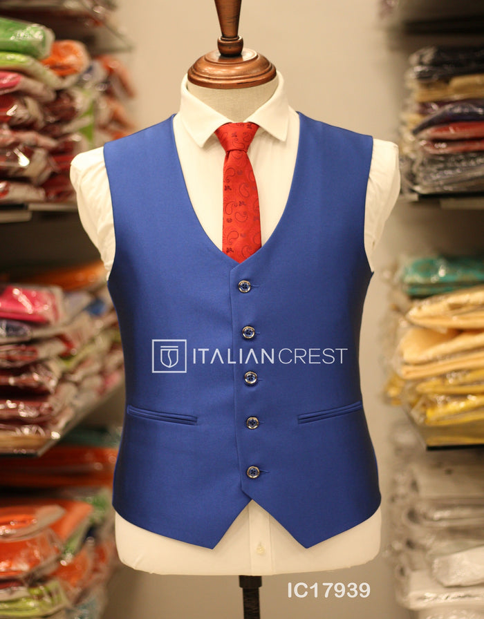 Royal Blue 3-Piece Notch Lapel Suit