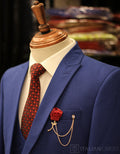 Royal Blue 3-Piece Peak Lapel Suit