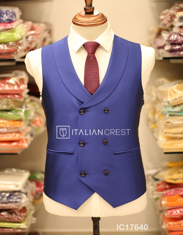 Royal Blue 3-Piece Peak Lapel Suit