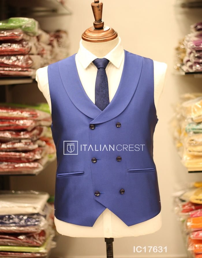 Royal Blue 3-Piece Peak Lapel Suit