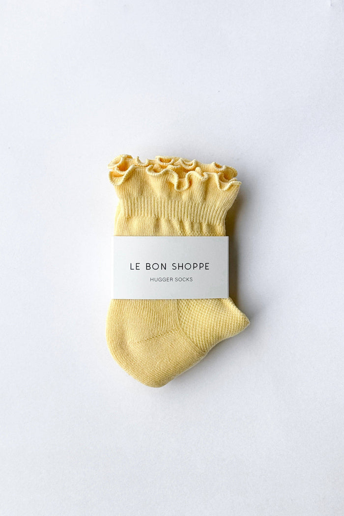 Ruffled Hugger Crew Socks - PERIWINKLE / RED
