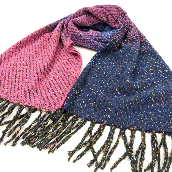 Sabe - Speckled Thick Scarf (60x180cm) - Pink/Blue