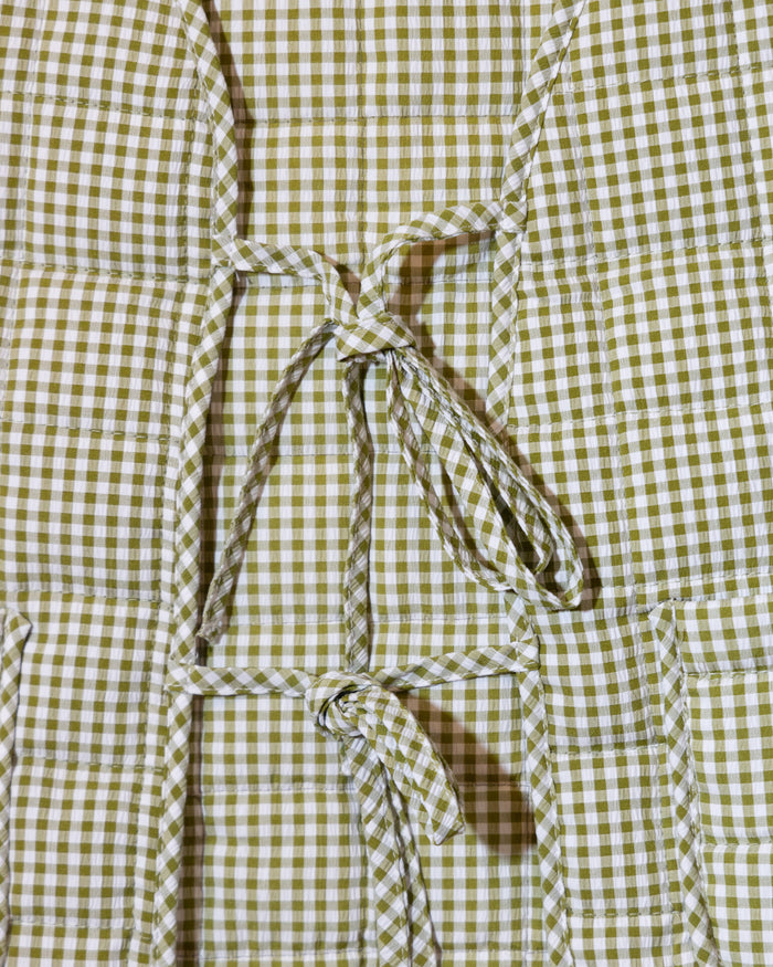sage checkered vest