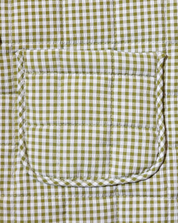 sage checkered vest