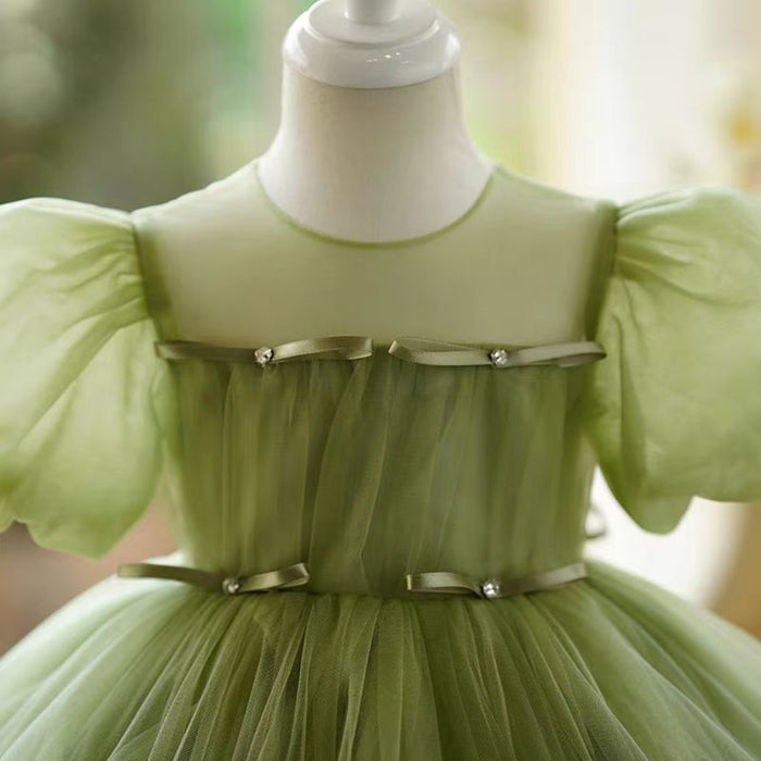 Sage Green Girl Dress 1st Toddler Wedding Birthday Holiday J750