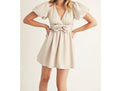 Satin A-Line Bow Mini Dress