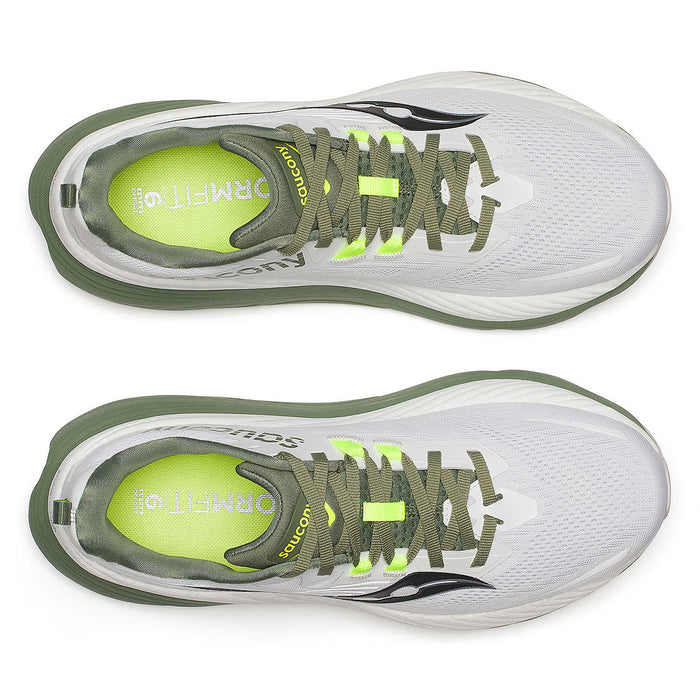 Saucony - Hurricane 24 Trainers in White/Olive - Nigel Clare