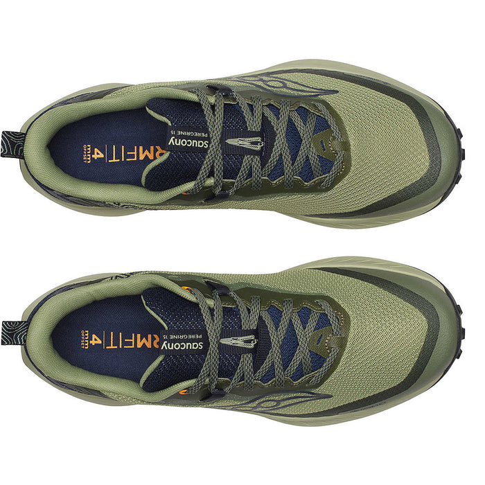 Saucony - Peregrine 15 GTX Trainers in Hemlock/Navy - Nigel Clare