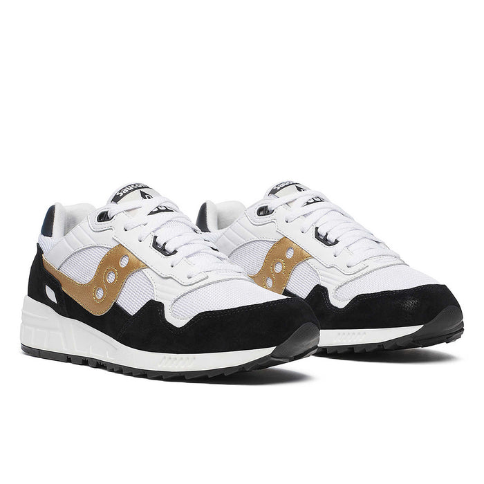 Saucony - Shadow 5000 Trainers in White/Black/Gold - Nigel Clare