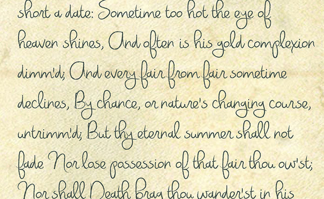 Savage Romantic Script Printed Background Paper