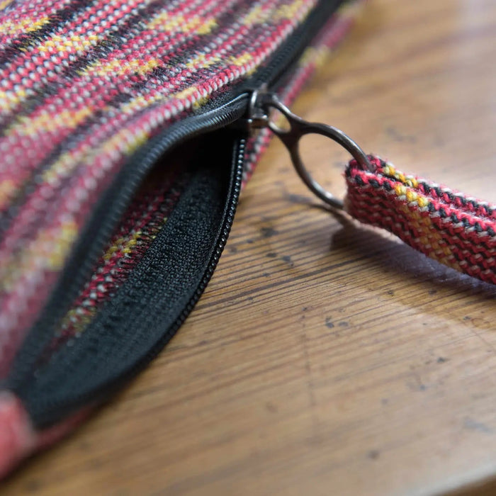 Forager Provisions LTD Scavenger large zip pouch in Fire colourway made from recycled climbing rope with a metal pull